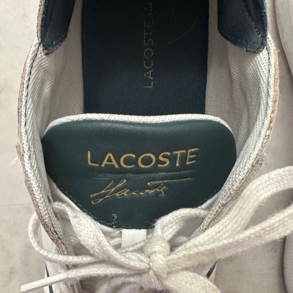 Men's Lacoste Novas Ct 118 tennis shoe size US 10 White w/ green stripe & tongue - Picture 5 of 10